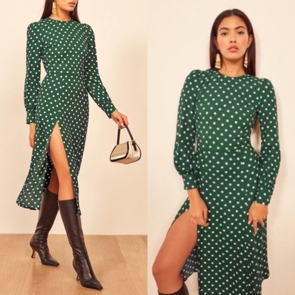 Reformation Dresses & Skirts - NWT Reformation Creed Pinesol Polka Dot Dress